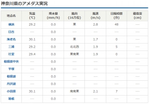 アメダス神奈川県(表)